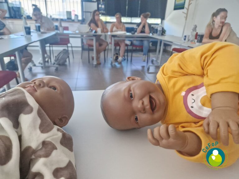 poupons lestés en formations au portage des bébés en crèche